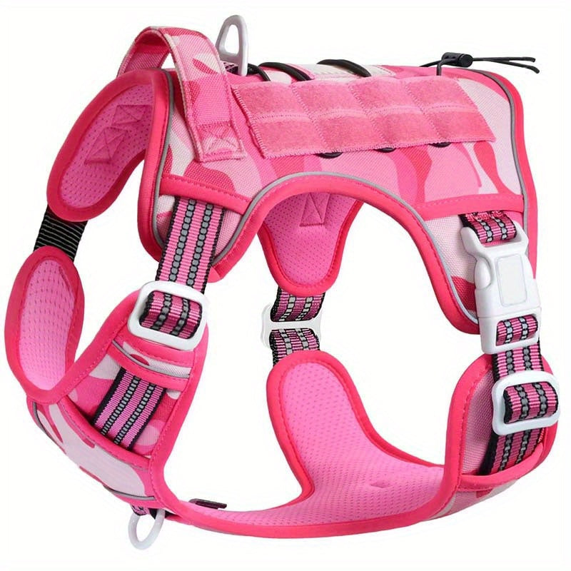 Tactical Harness For Large Dogs No Pull Adjustable Pet Harness Reflective Working Training Easy Control Pet Vest Military Service Dog Harnesses