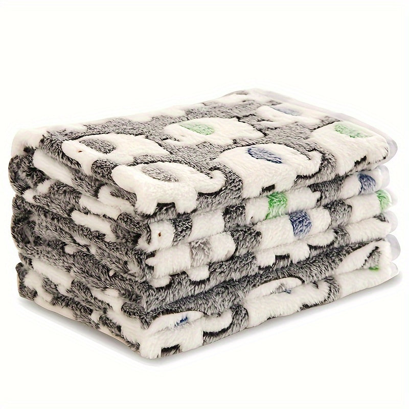 3pcs Ultra-Soft Plush Elephant Pattern Pet Blankets - Cozy Flannel Throws for Dogs with Premium Quality, Cute Design, and Warmth - Perfect for Snuggling and Cuddling
