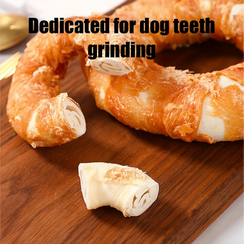 Dog Teeth Grinding Sticks, Chicken Donuts, Large Donuts, Bite Resistance And Weight Gain Training Rewards, Chicken Sticks, Pet Snacks, And Pet Food