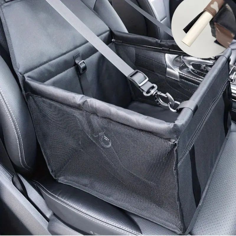 Pet Car Booster Seat For Dog Cat Portable And Breathable Bag With Seat Belt Dog Carrier Safety Stable For Travel Look Out With Clip On Leash With PVC Tube Christmas Gift
