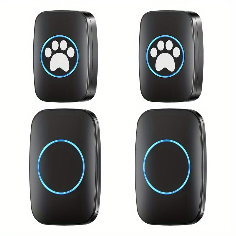 Wireless Pet Doorbell System - Easy Touch Training Aid for Dogs - 2 Receivers & Transmitters, High-Volume Chimes, Ideal for Indoor/Outdoor Use