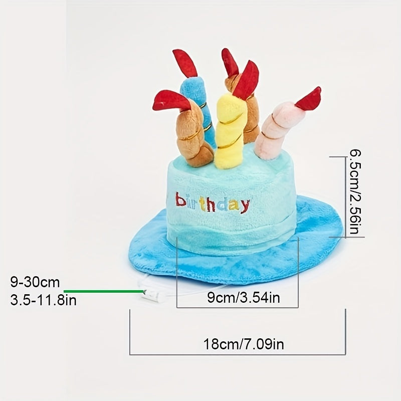 Colorful Pet Birthday Hat - Adjustable, Soft, and Comfortable Dog Party Costume with Vibrant Candles for a Fun Celebration - Perfect for Dog Lovers and Pet Owners