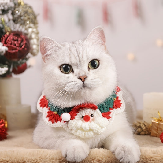 Christmas Pet Cat Collar Pet Holiday Collar Santa Claus Decor Cat Collar for stocking stuffers