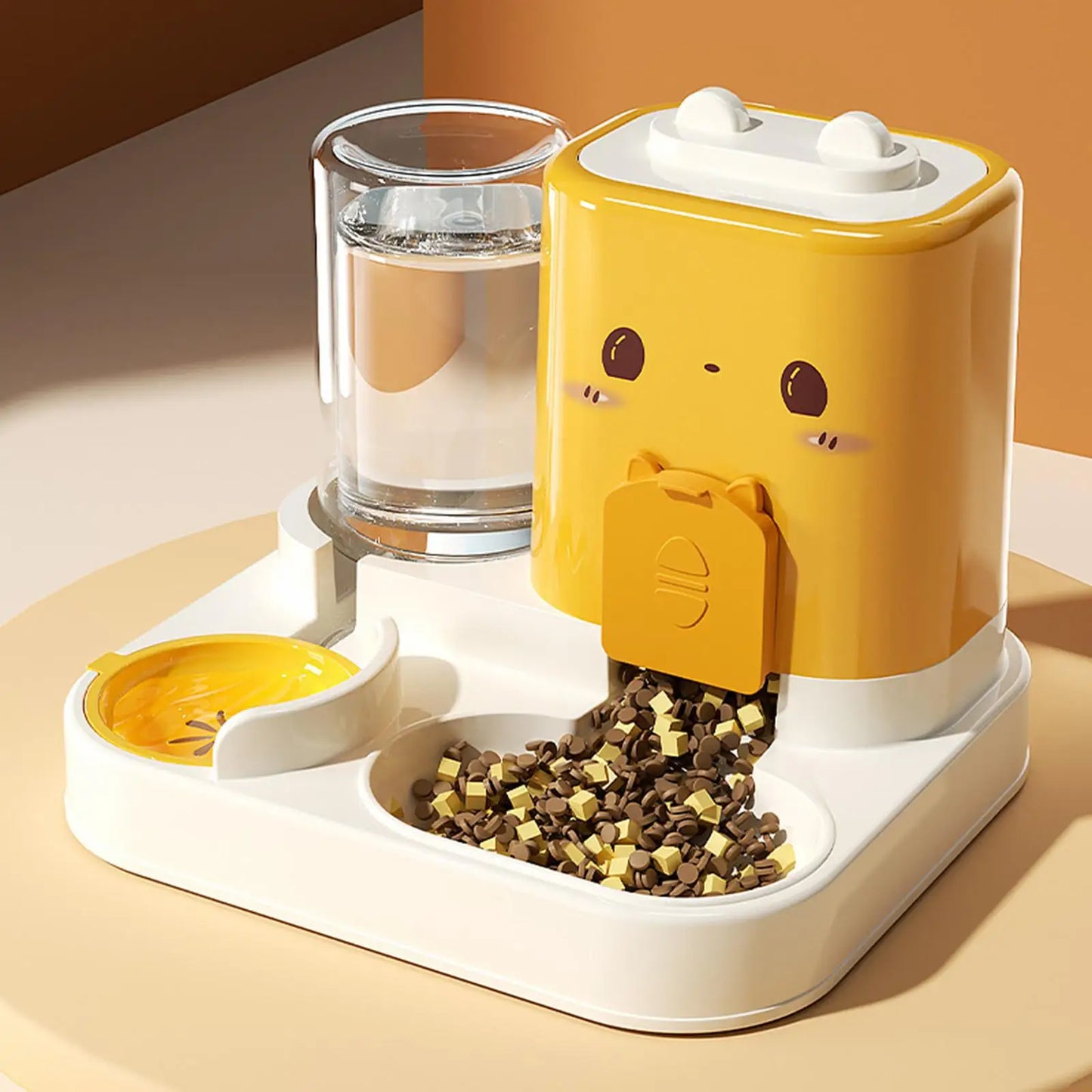 2 in 1 Automatic Pet Feeder Pet Food Bowl for Small Animals Small Dogs Feeding Dispenser Travel Convenient