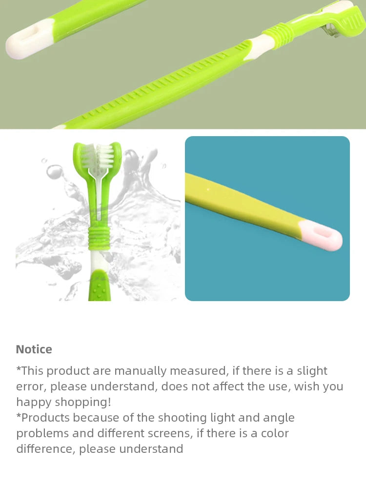 Pet Toothbrush Dog Cleaning Mouth Toothbrush Three Sided Multiangle Cleaning Tartar Teeth Health Care Tool Pet Supplies