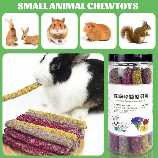 Rabbit Snacks Petal Grass Snacks And Grinding Teeth Sticks Teeth Grinding Toys Teeth Grinding Sticks Rabbit Hamster Toys Snacks