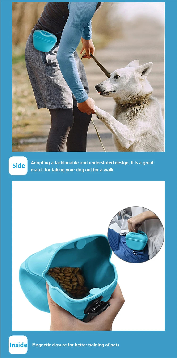 Hot-selling Pet Silicone Dog Food Bag Portable Dog Training Snack Bag Training Snack Bags Dogs Training Fanny Pack Pet Supplies