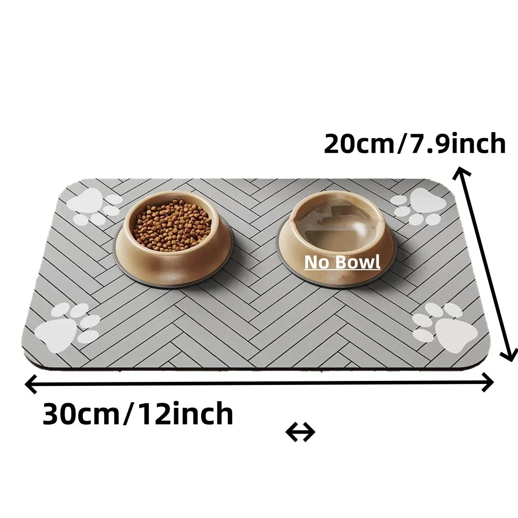S(little kitten )、M、L bsorbent Pet Feeding Mat, Waterproof Placemat for Dog & Cat Food & Water Bowls, Quick-Dry Rubber Backing