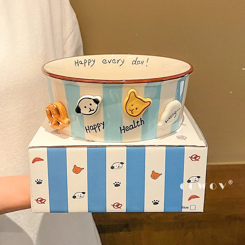 Snacks, Puppies, Ceramic Snack Bowls, Household Soup Bowls, Noodle Bowls, Snacks, Fried Chicken, French Fries, Buckets, Popcorn