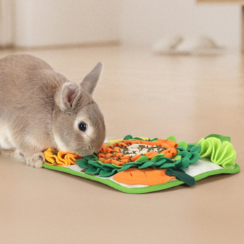 Pet Sniffing Mat Rabbit Feeding Mat Hamster Sniffing Training Toy Foraging Blanket Emotional Relief Slow Eating Pad
