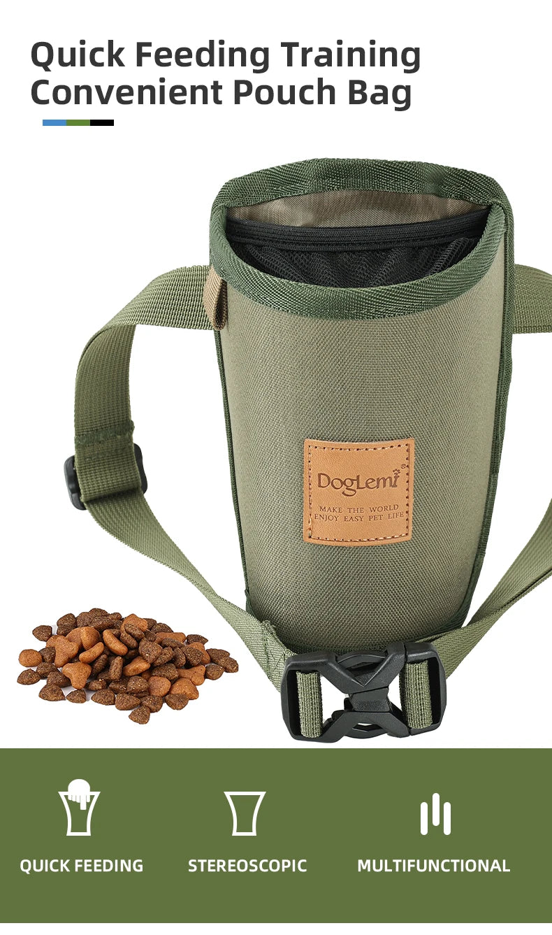 Portable Dog Snack Pocket Outdoor Walking Dog Snack Bag Pet Waist Pack Storage Pouch Puppy Training Bag Food Reward Pet Supplies
