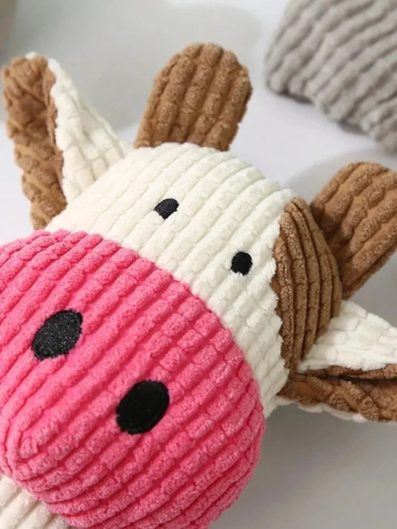 Cute Plush Pet Toys Cow Animal Plush Toys for Dog and Cat Interactive Plush Dog Toys Durable Puppy teething chewing Toys