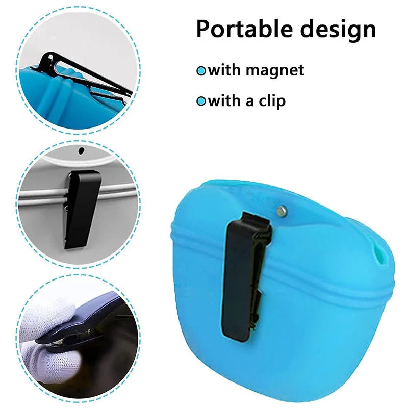 Hot-selling Pet Silicone Dog Food Bag Portable Dog Training Snack Bag Training Snack Bags Dogs Training Fanny Pack Pet Supplies