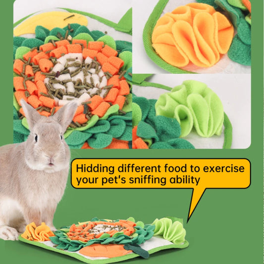 Pet Sniffing Mat Rabbit Feeding Mat Hamster Sniffing Training Toy Foraging Blanket Emotional Relief Slow Eating Pad