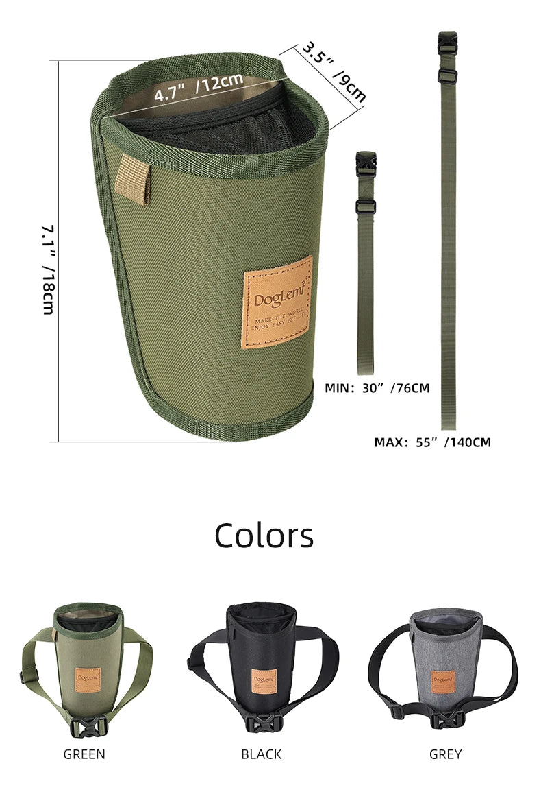 Portable Dog Snack Pocket Outdoor Walking Dog Snack Bag Pet Waist Pack Storage Pouch Puppy Training Bag Food Reward Pet Supplies