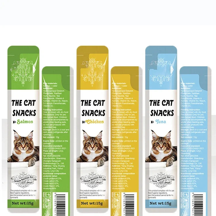 Cat Creamy Bars Stick Treats Mix Flavor Cat Liquid Snack Private Label Wet Snack For Cats