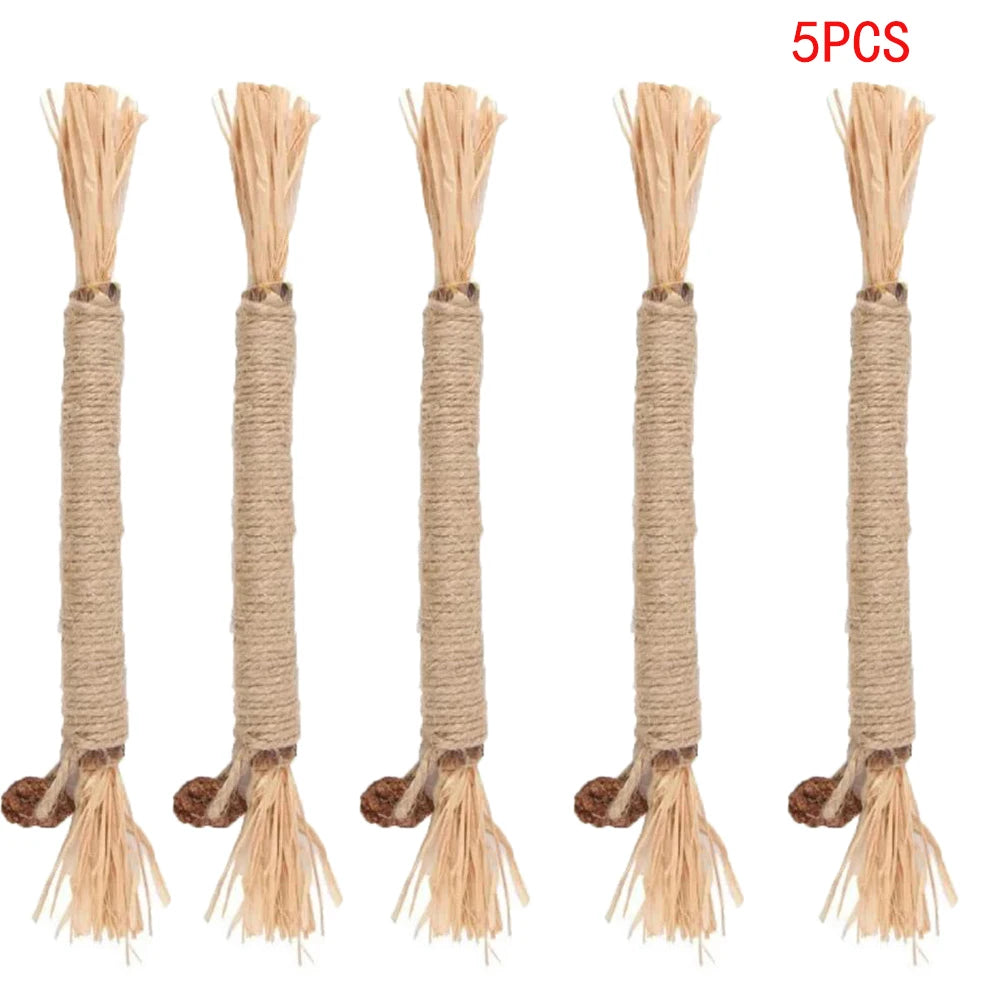 1/2/5/10PCS Pet Toy Natural Pet Cat Snacks Stick Cleaning Tooth Catnip Cat Toys Actinidia Silvervine For Training Cats Accessory