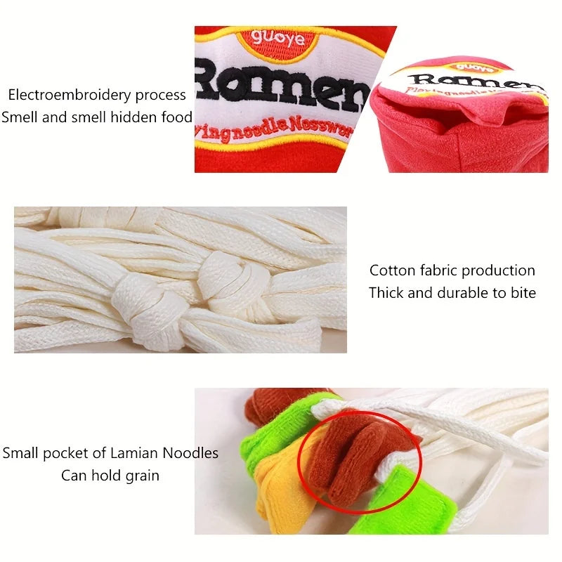 Puppy Snuffle Toy, Cute Pet Sniffing Toys, Instant Noodle Design Puppy Chew Squeaky Toy Pet Supplies Interactive Fetch Play For