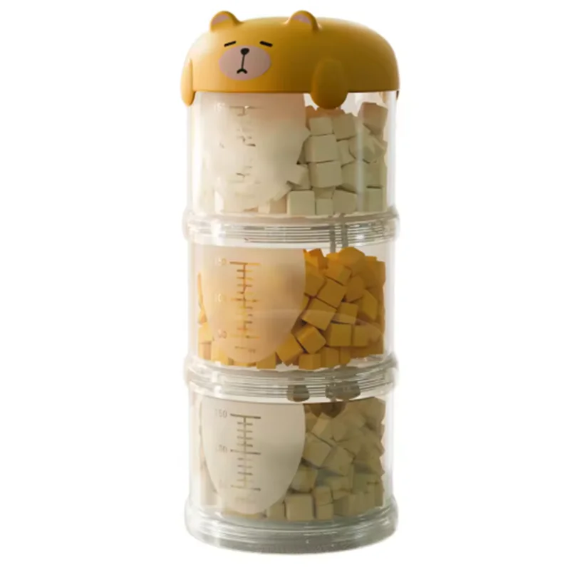 Portable Plastic Multi-Layer Moisture-Proof Dog Snacks Storage Box Sealed Pet Food Removable Three Layers cute Packing Box