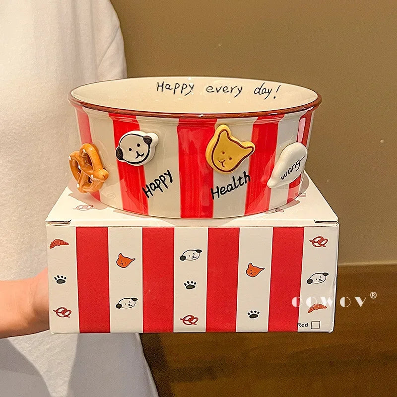 Snacks, Puppies, Ceramic Snack Bowls, Household Soup Bowls, Noodle Bowls, Snacks, Fried Chicken, French Fries, Buckets, Popcorn