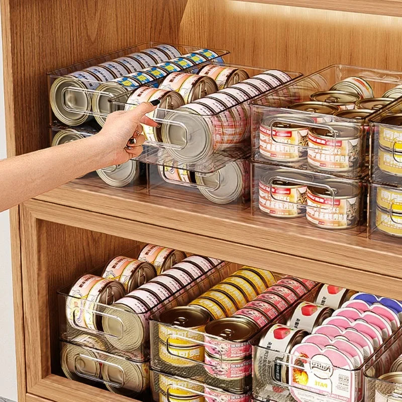 1pc Pet Can Storage Box Stackable Storage Baskets for Storing Pet Cat Dog Snacks Sundries Desktop Large-Capacity Storage Baskets