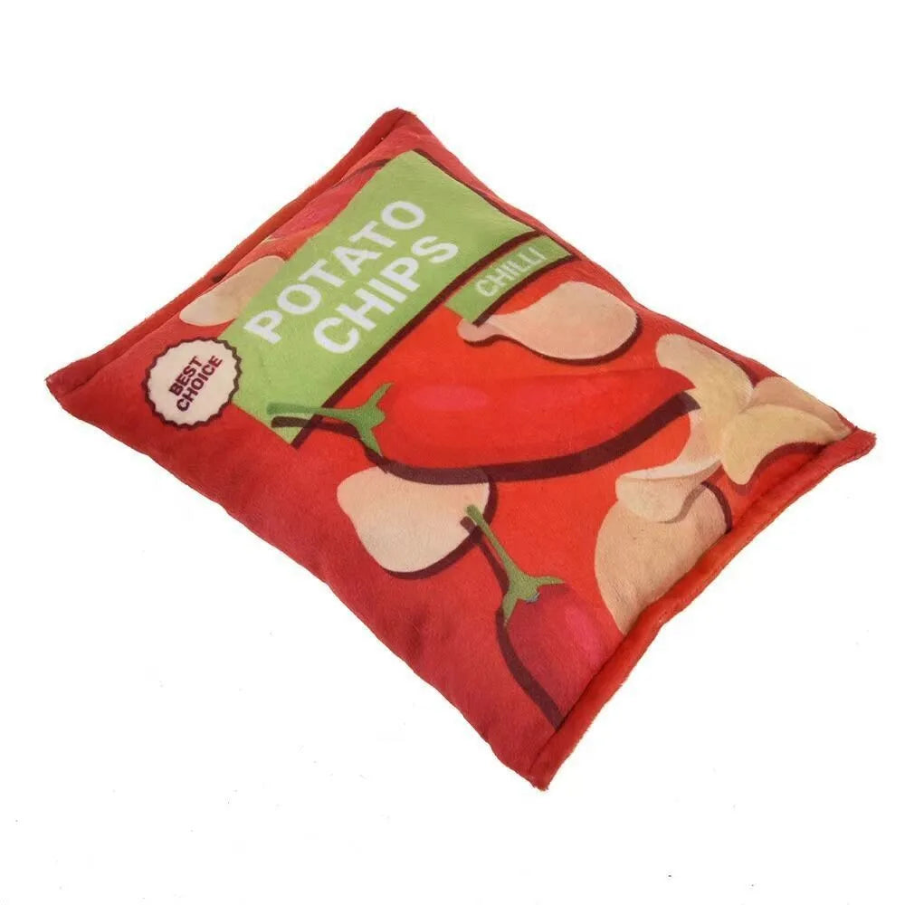 Funny Dog Toys Crisps Plush Filled Pets Squeaky Chew Toy Bite-resistant Sounding Paper Toys For Small Medium Pets Supplies