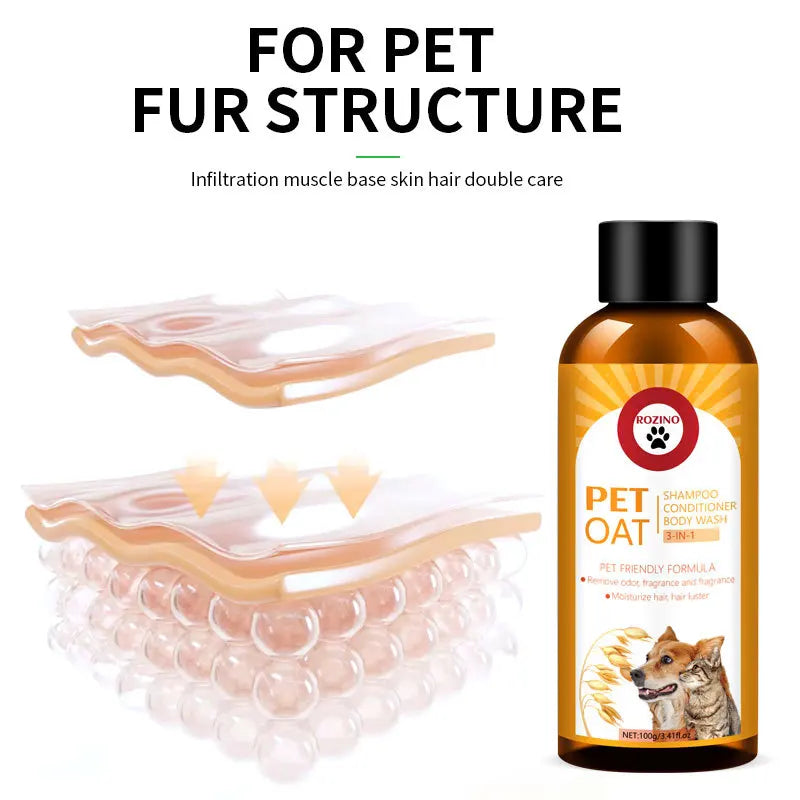 Pet Shampoo and Conditioner 3 in 1 Plant Based Organic Sulfate Free Soap Free Tear Free Moisturizer for Pets Cats and Dogs