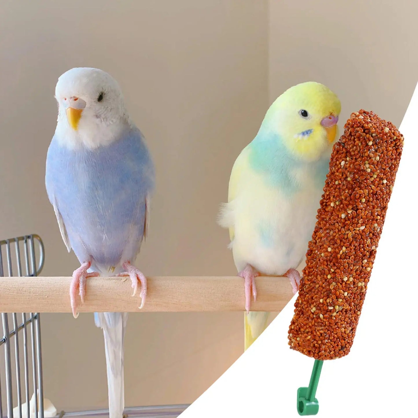 2PCS Parakeet Treats Sticks Bird Snacks Training Food Rewards Chewing Foraging Snacks for Myna Parakeet Finch Conure Parrot