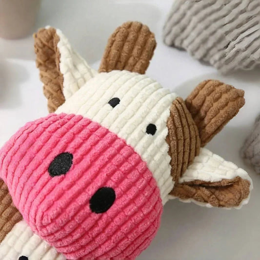 Cute Plush Pet Toys Cow Animal Plush Toys for Dog and Cat Interactive Plush Dog Toys Durable Puppy teething chewing Toys