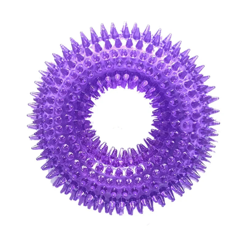Strong Donut TPR Pet Dog Chew Toys with Squeak for Small Medium Dogs French Bulldog Corgi Border Shepherd Puppy Pets Accessories