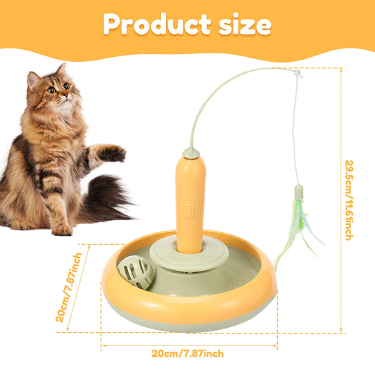 Interactive Pet Cat Toys Self-entertainment toys Rotating Cat Teaser Stick Funny Toys for cats with Ball feather Cat accessories