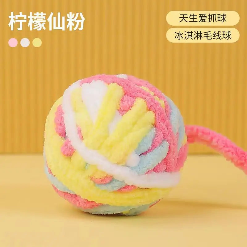 Pet Cat Toys Self Entertaining Chew and Tease Cats Toys with Bell Kitten Colored Balls Interactive Toys Pet Products Accessories