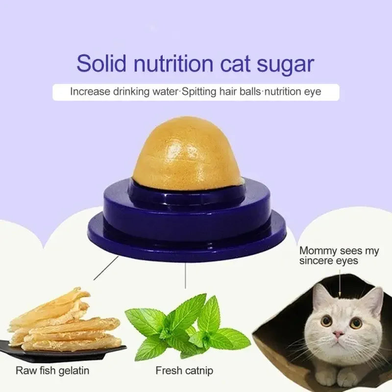 1Pcs Catnip Sugar Cats Snacks Licking Candy Nutrition Energy Ball Toys for Cat Kitten Playing Pet Cat Products