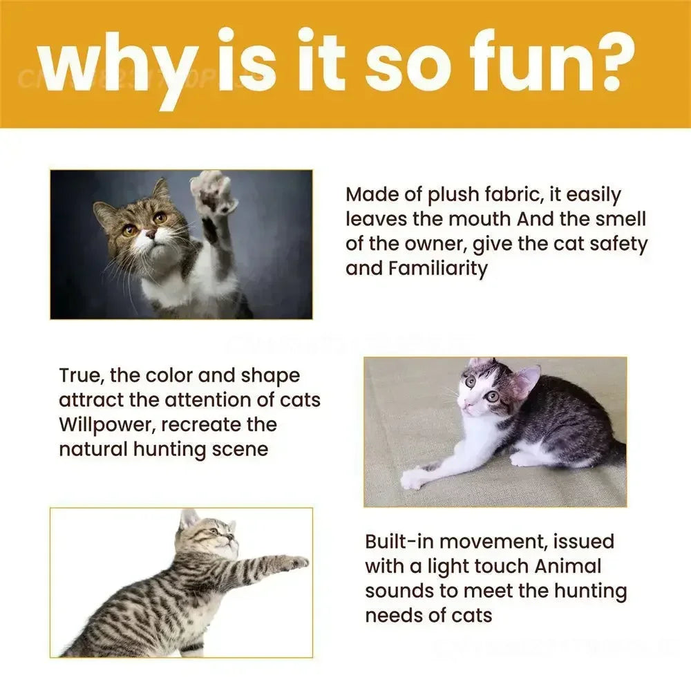 Pet Interactive Mouse Toy Plush Simulation Sound-Making Cat Boredom Relief Amusement Chew Toy Safe Durable Small Size Realistic