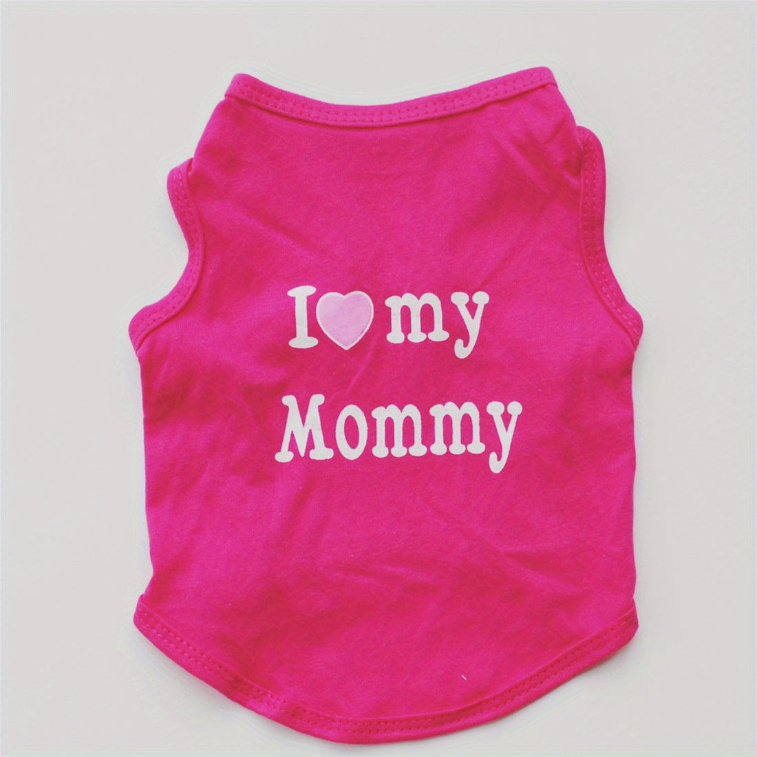 1pc Breathable Pet Vest for Summer Parties - Adorable 'I Love My Daddy/Mommy' Graphic Design for Dogs and Cats