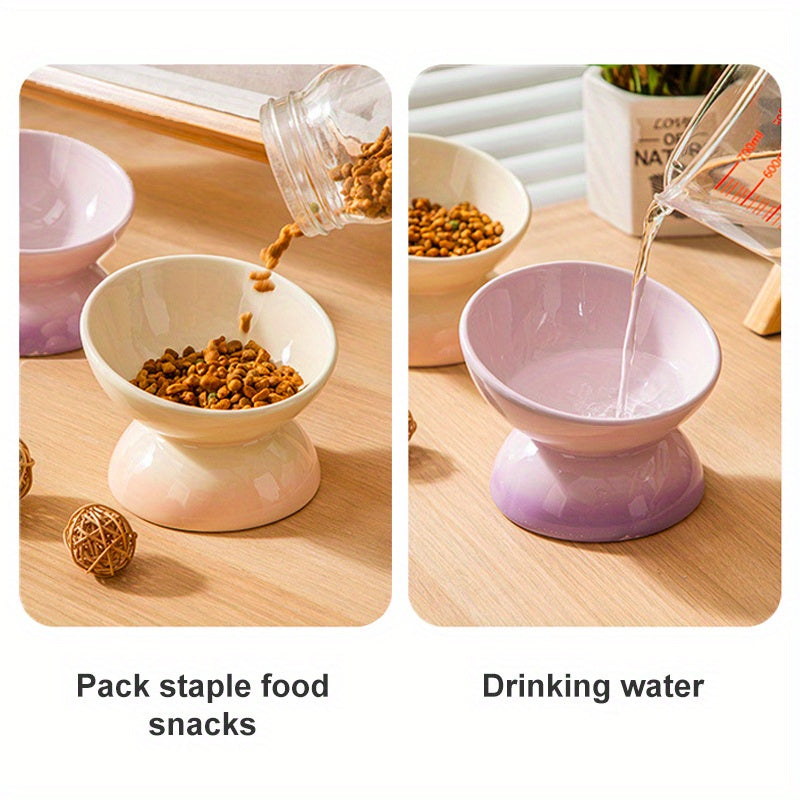 Premium Ceramic Pet Feeding Bowls - Elevate Dining for Dogs & Cats - Reduces Neck Strain, Enhances Digestion with Stylish Red Design