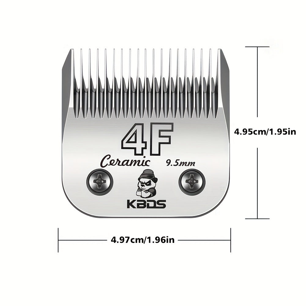 4-Pack Professional Ceramic Detachable Blades - Compatible with Andis, Oster A5, Wahl KM10 Series Clippers, KBDS Size 10/7F/5F/4F, Cut Length 1/16"(1.5mm) to 3/8"(9.5mm) for Pet Dog Grooming