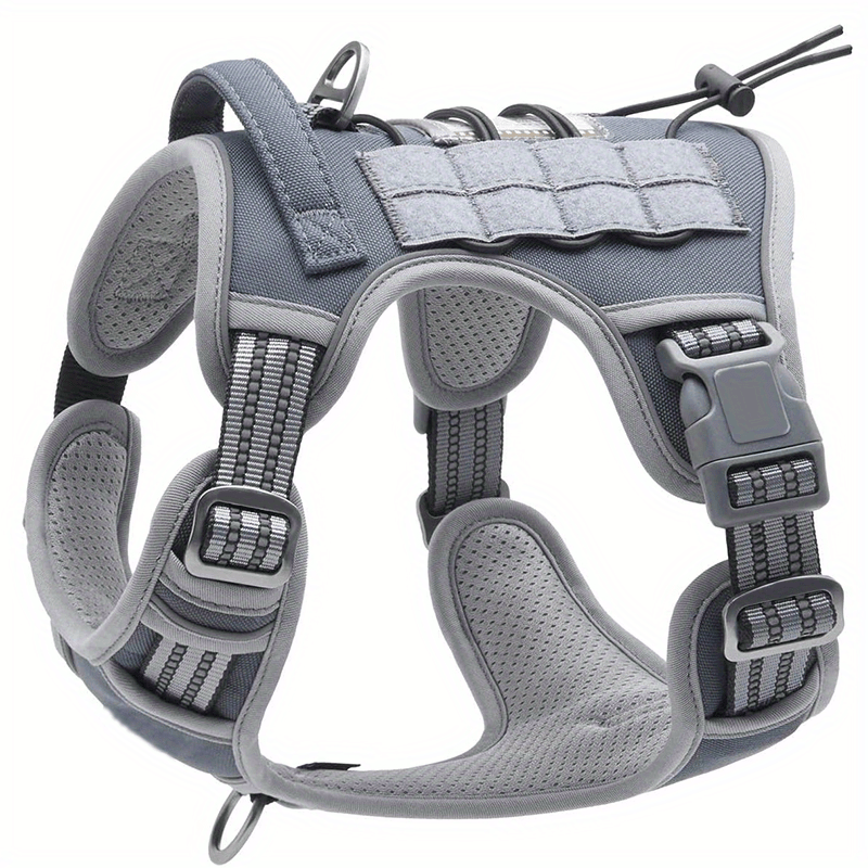 Tactical Harness For Large Dogs No Pull Adjustable Pet Harness Reflective Working Training Easy Control Pet Vest Military Service Dog Harnesses