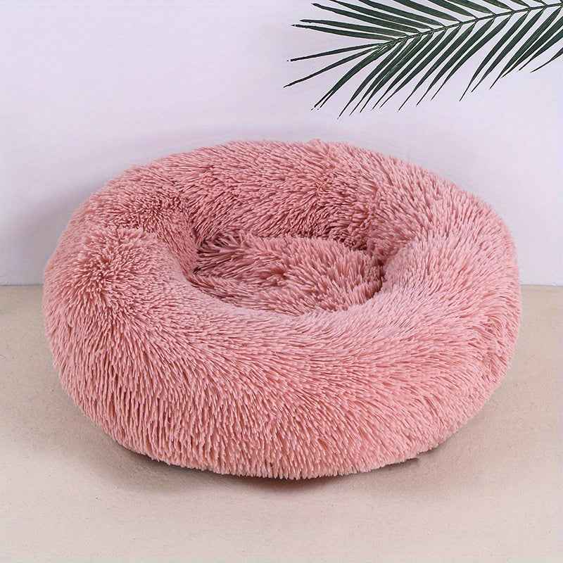 Ultra-Soft Plush Round Pet Bed - Luxurious Sleeping Haven with Warmth and Comfort for Dogs and Cats - Perfect for Cozy Naps and Snuggles