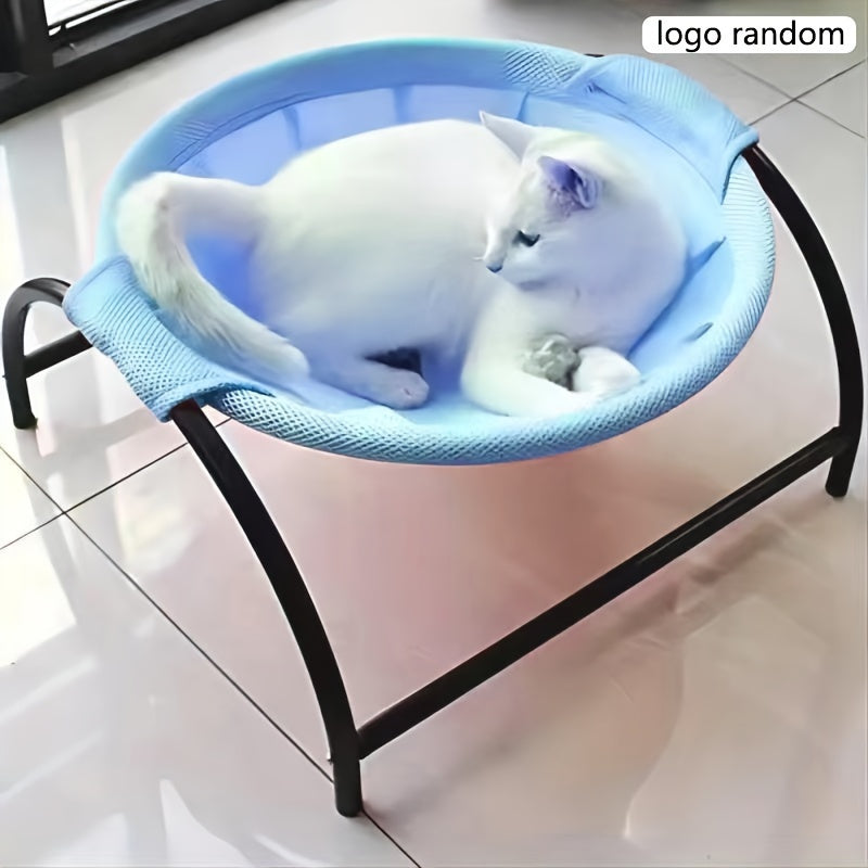 Alloy Steel Cat Hammock Bed, Free-Standing Pet Sleeping Bed, Easy Assembly, Washable, Stable Structure, Excellent Breathability, Indoor/Outdoor Use, Detachable Design for Cats