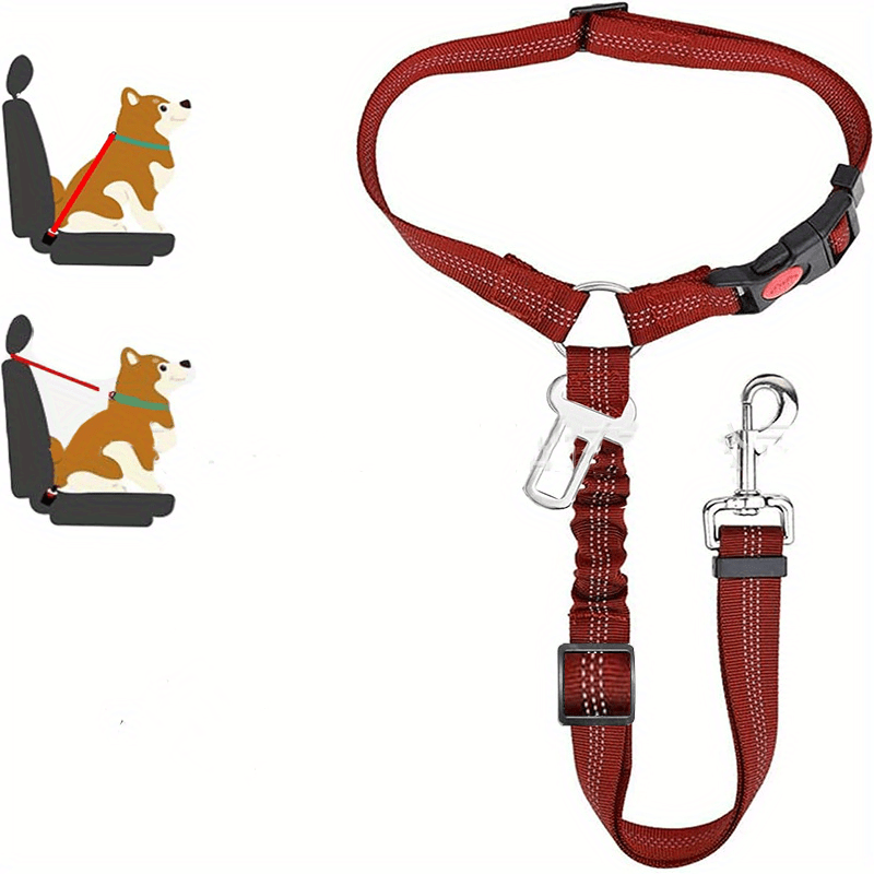 1pc Premium Dog Car Safety Seat Belt - Adjustable, Comfort-Cushioned, Durable Headrest Restraint for Secure Travel - High-Strength Elastic, Quick-Adjust Design for Ultimate Pet Safety