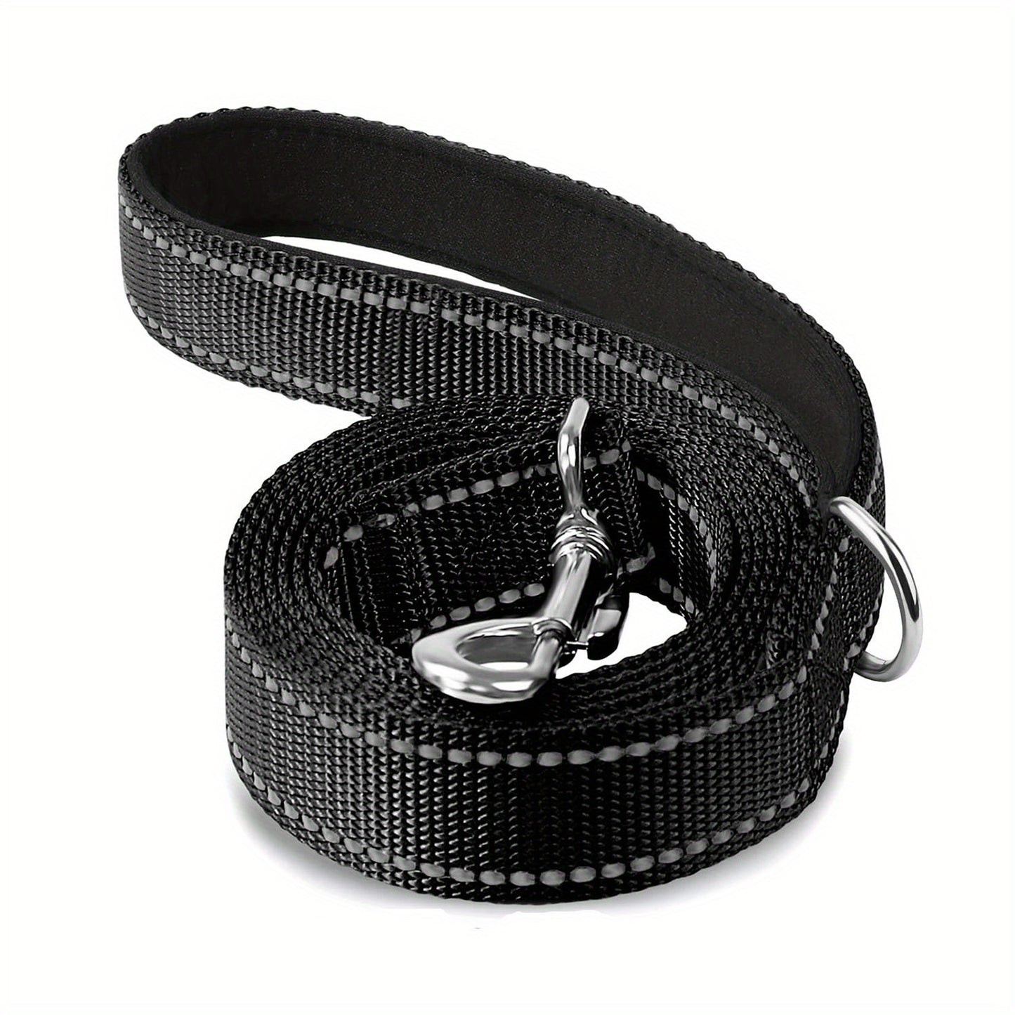 1pc Single Sided Reflective Dog Leash Soft Neoprene Padded Breathable 1 Inch Wide, Pet Leash 6FT/5FT/4FT For Medium & Large Dogs Walking And Training