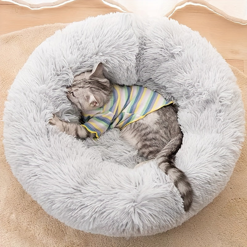 Ultra-Soft Plush Round Pet Bed - Luxurious Sleeping Haven with Warmth and Comfort for Dogs and Cats - Perfect for Cozy Naps and Snuggles