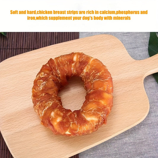 Dog Teeth Grinding Sticks, Chicken Donuts, Large Donuts, Bite Resistance And Weight Gain Training Rewards, Chicken Sticks, Pet Snacks, And Pet Food