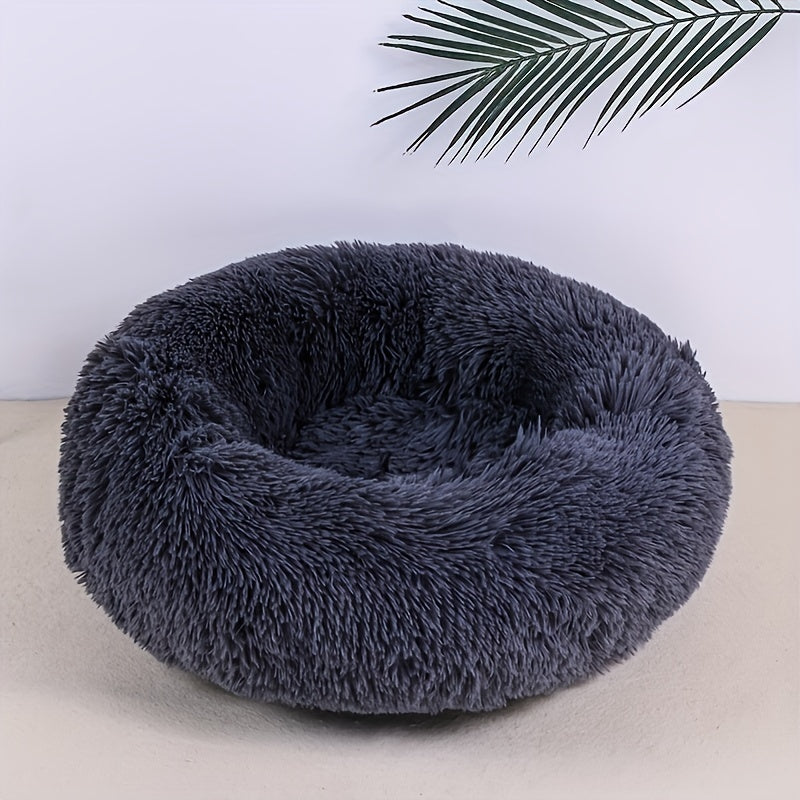 Ultra-Soft Plush Round Pet Bed - Luxurious Sleeping Haven with Warmth and Comfort for Dogs and Cats - Perfect for Cozy Naps and Snuggles
