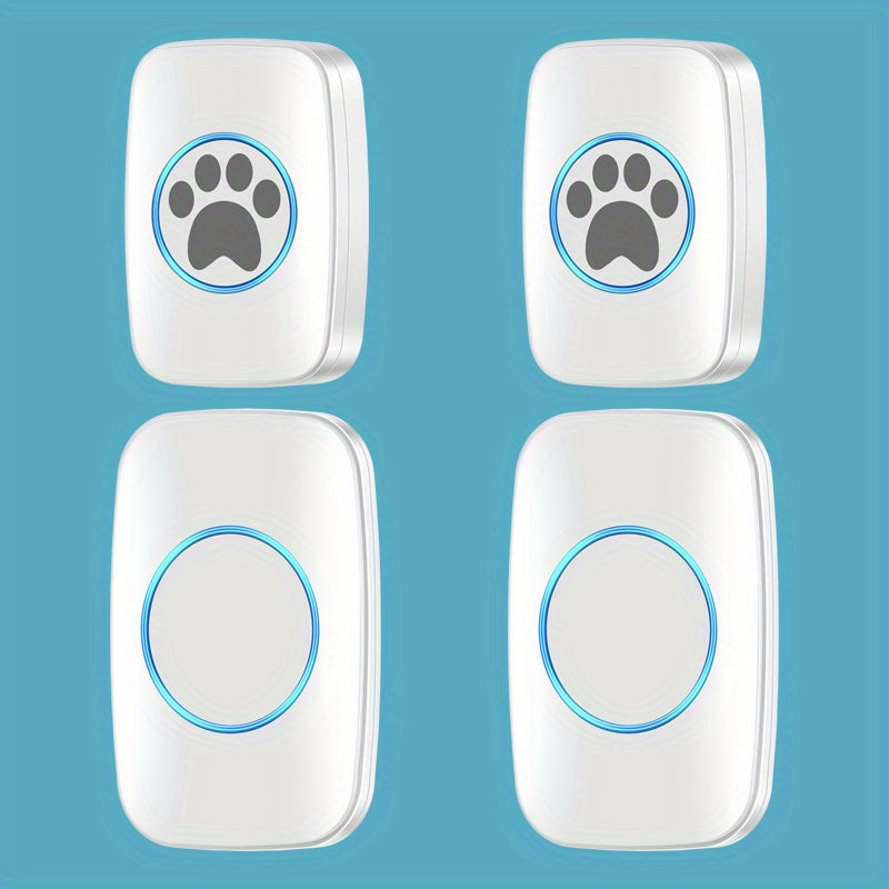 Wireless Pet Doorbell System - Easy Touch Training Aid for Dogs - 2 Receivers & Transmitters, High-Volume Chimes, Ideal for Indoor/Outdoor Use