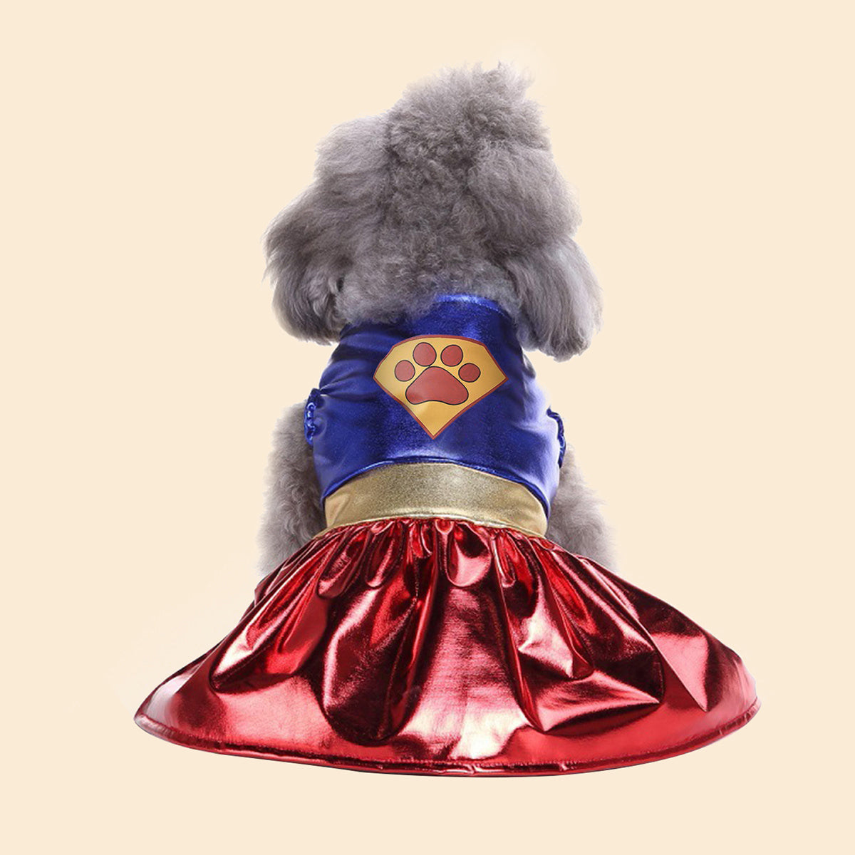 Superhero Dog Costume with Cape & Paw Print Logo - Vibrant Blue & Red Super Power Outfit for Small Breeds, Easy Slip-On Costume, Onesies For Small Dogs, Dog Clothes Costume, Suits For Small Dog, Doggy Outfits, Clothes For Pet
