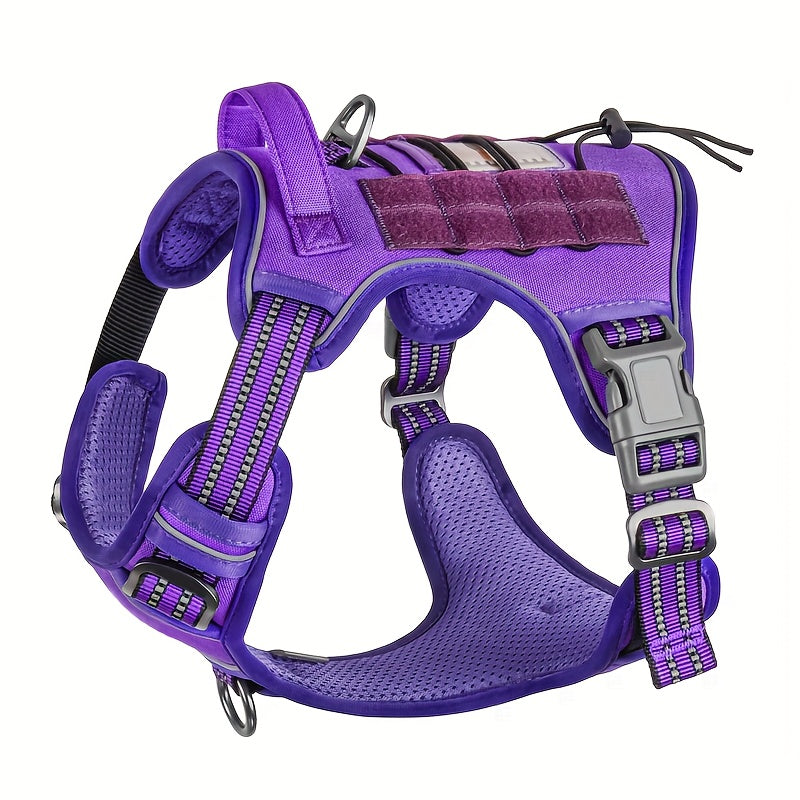Tactical Harness For Large Dogs No Pull Adjustable Pet Harness Reflective Working Training Easy Control Pet Vest Military Service Dog Harnesses