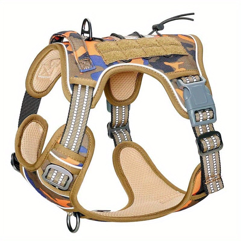 Tactical Harness For Large Dogs No Pull Adjustable Pet Harness Reflective Working Training Easy Control Pet Vest Military Service Dog Harnesses