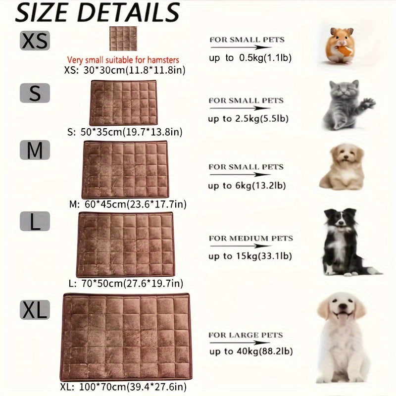 1pc Cozy Plush Cat Bed Mat - Thick, Self-Heating, Non-Slip, Soft Kennel Pad for Pet Sleeping - Orthopedic Support, Easy Cleaning, and Durable Pet Bed for Cats and Small Dogs